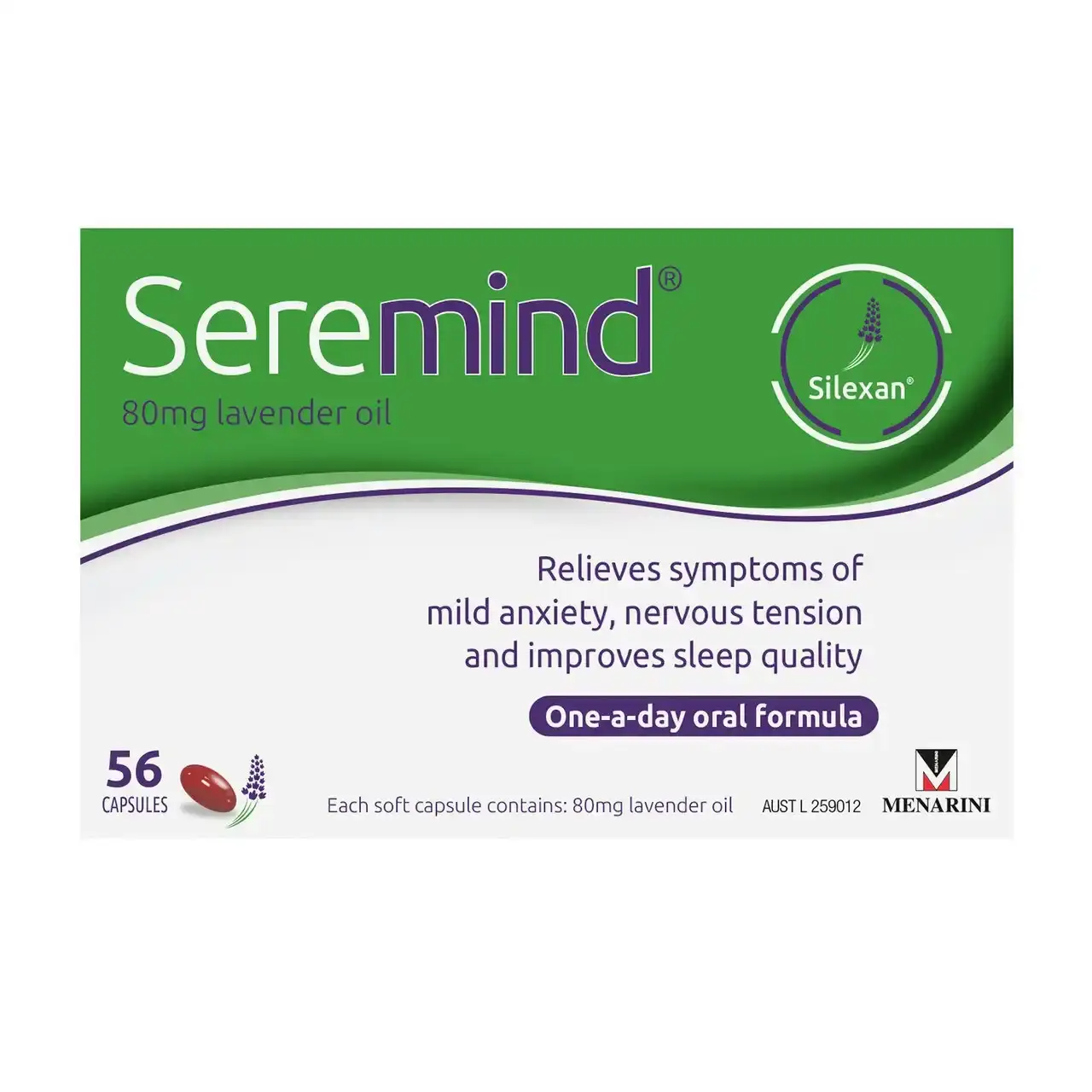 Seremind Lavender Oil 80mg Capsules 56