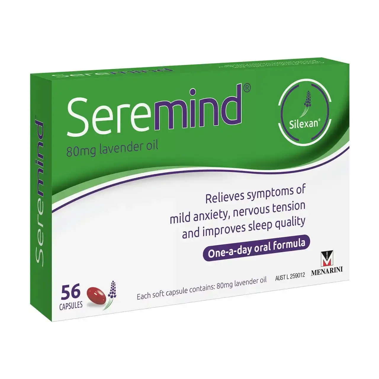 Seremind Lavender Oil 80mg Capsules 56