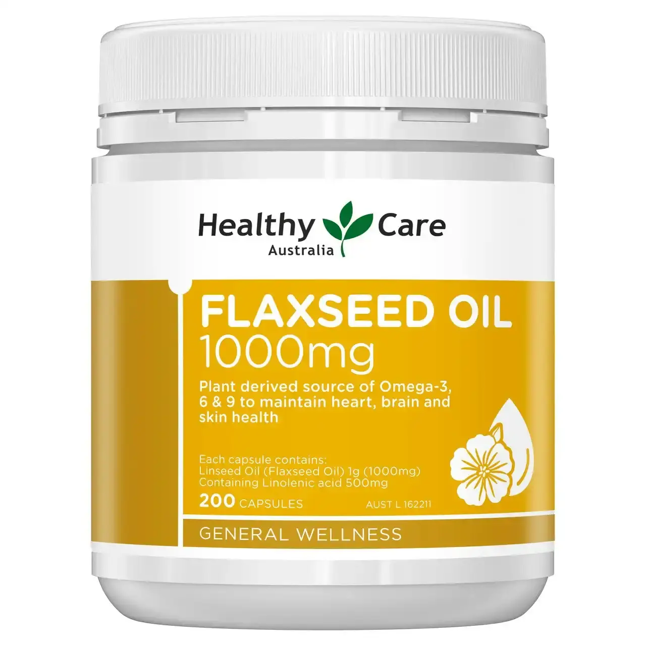 Healthy Care Flaxseed Oil 1000mg 200 Capsules