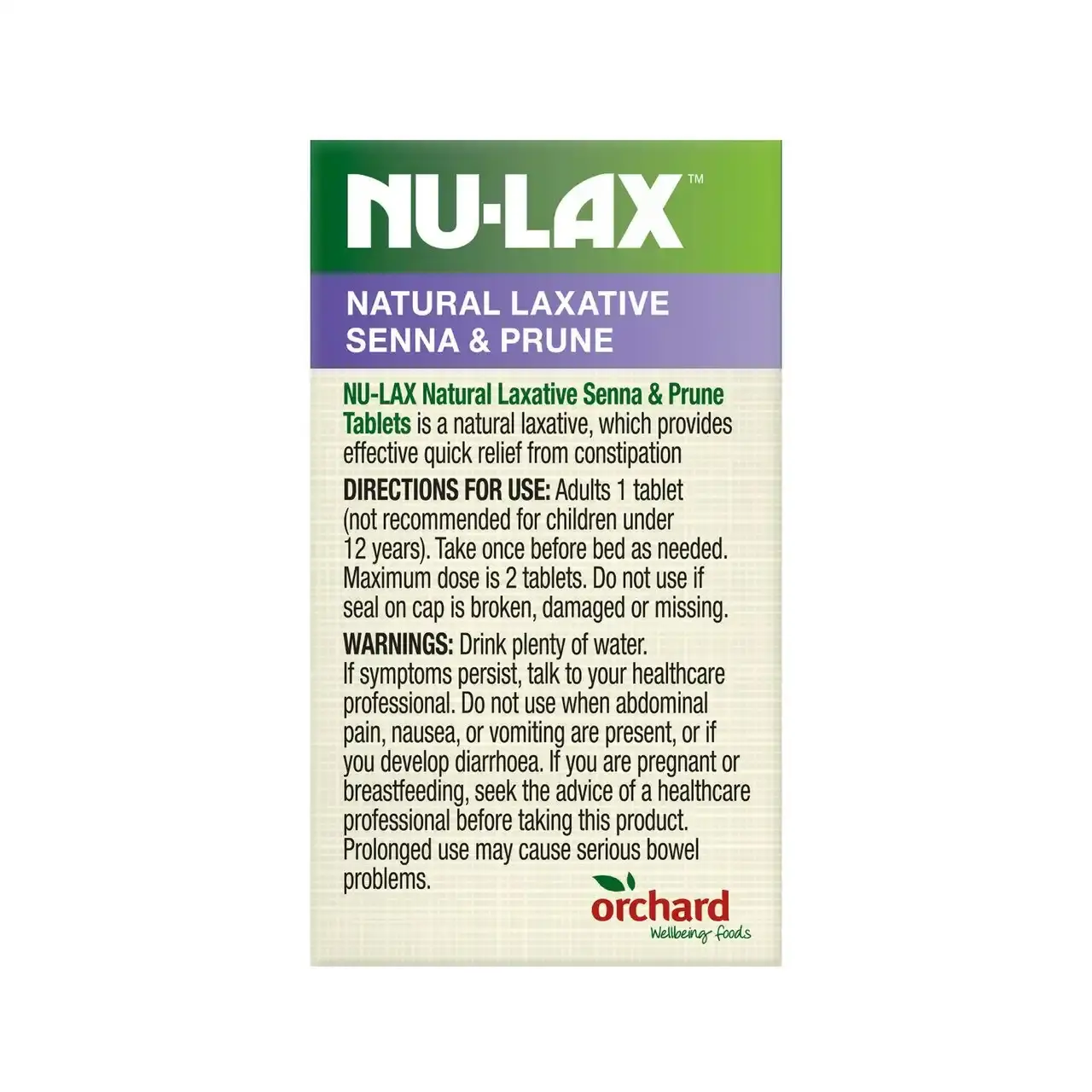 Nu-Lax Natural Laxative Senna & Prune Tablets