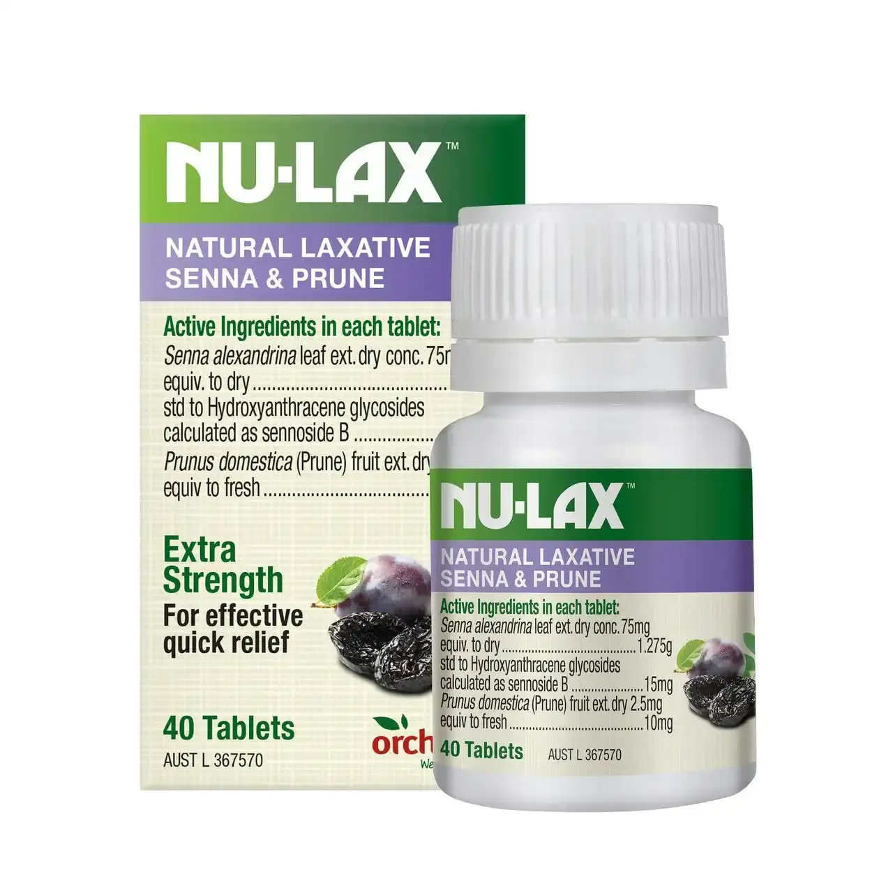 Nu-Lax Natural Laxative Senna & Prune Tablets