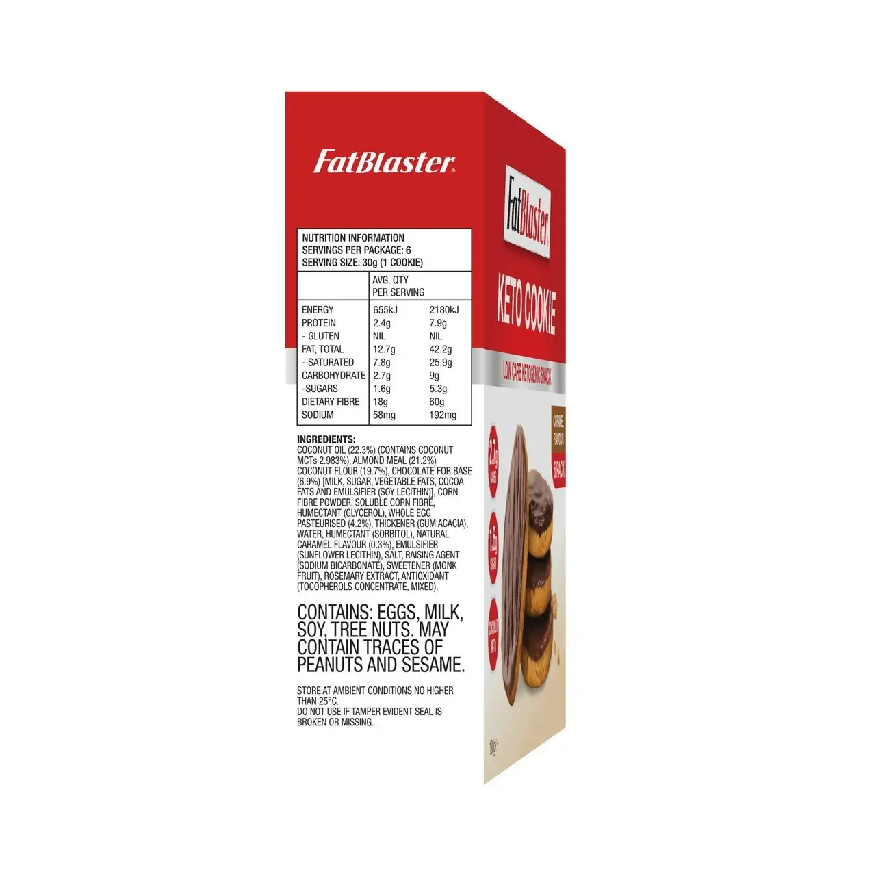 FatBlaster Lo Carb Cookie Caramel Flavour 6 x 30g Pack