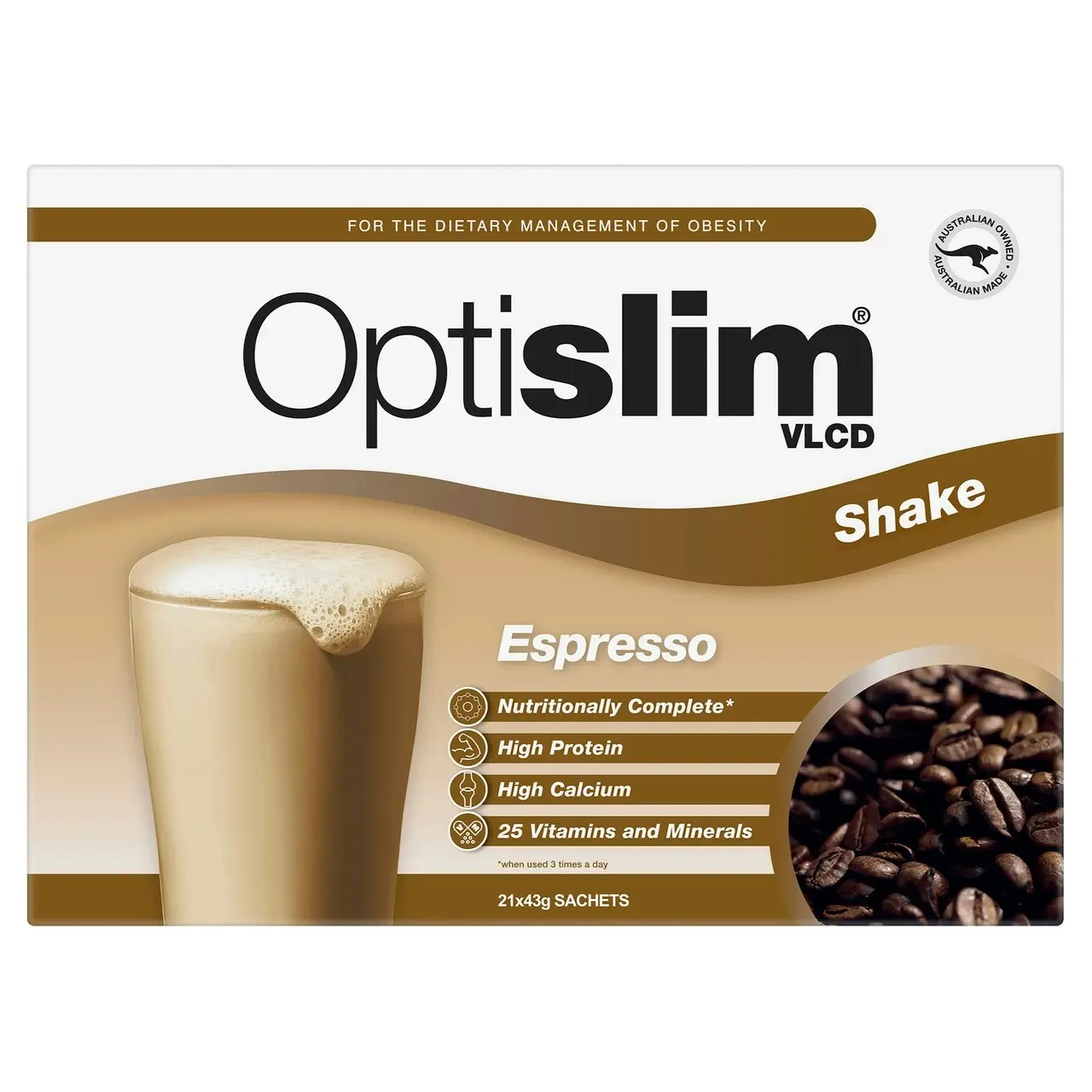 Optislim VLCD Shake Espresso 21x43g