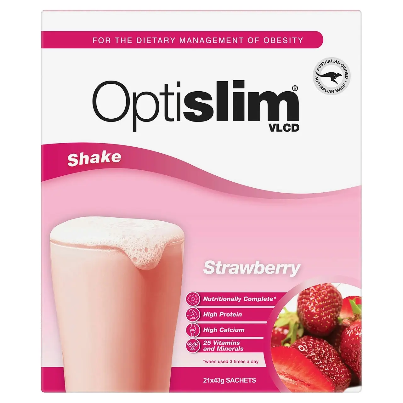 Optislim VLCD Shake Strawberry 21x43g