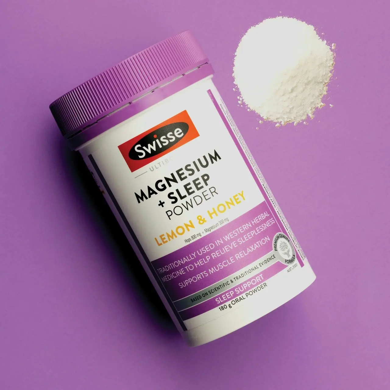 Swisse Ultiboost Magnesium + Sleep Powder Lemon & Honey 180g