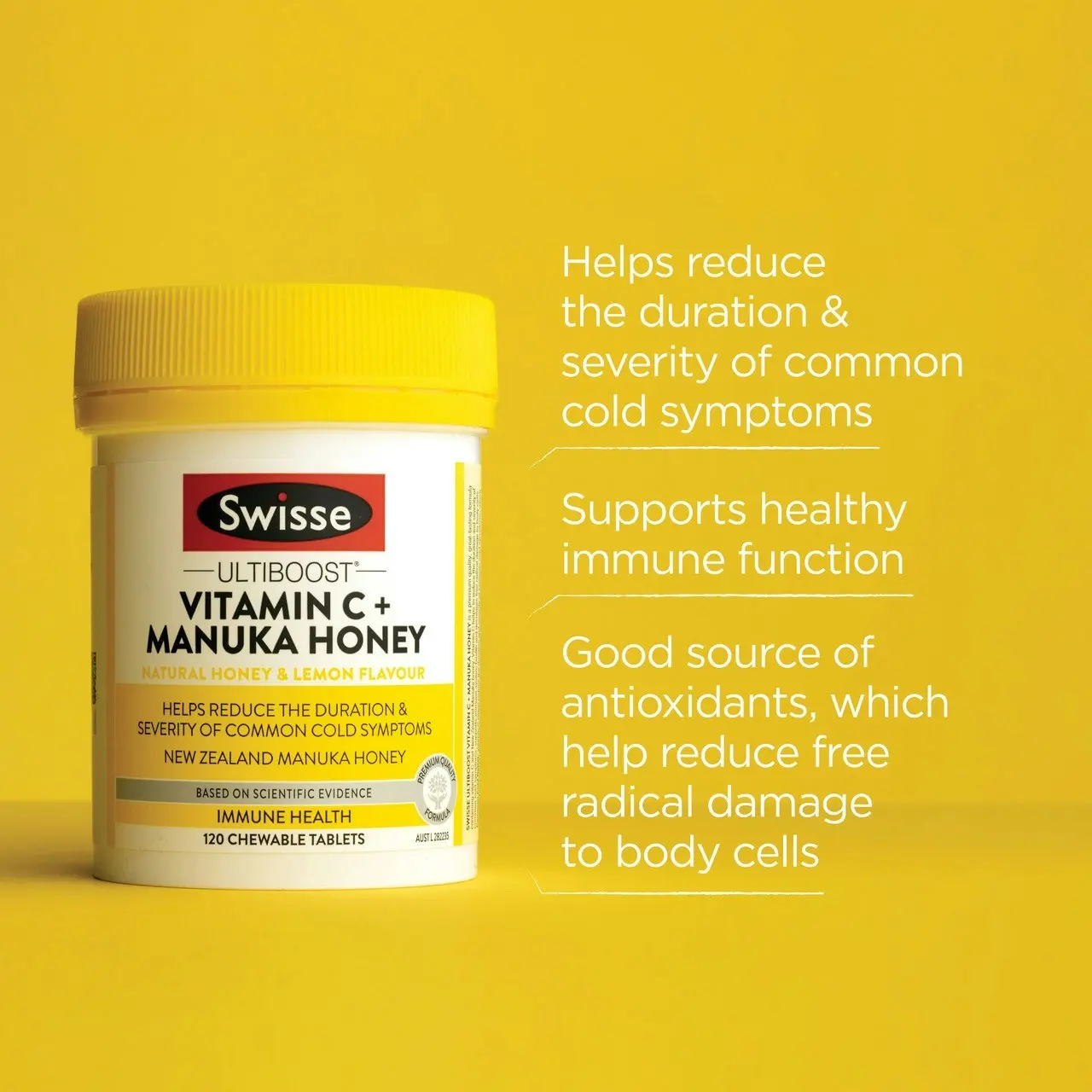 Swisse Ultiboost Vitamin C + Manuka Honey 120 Tablets