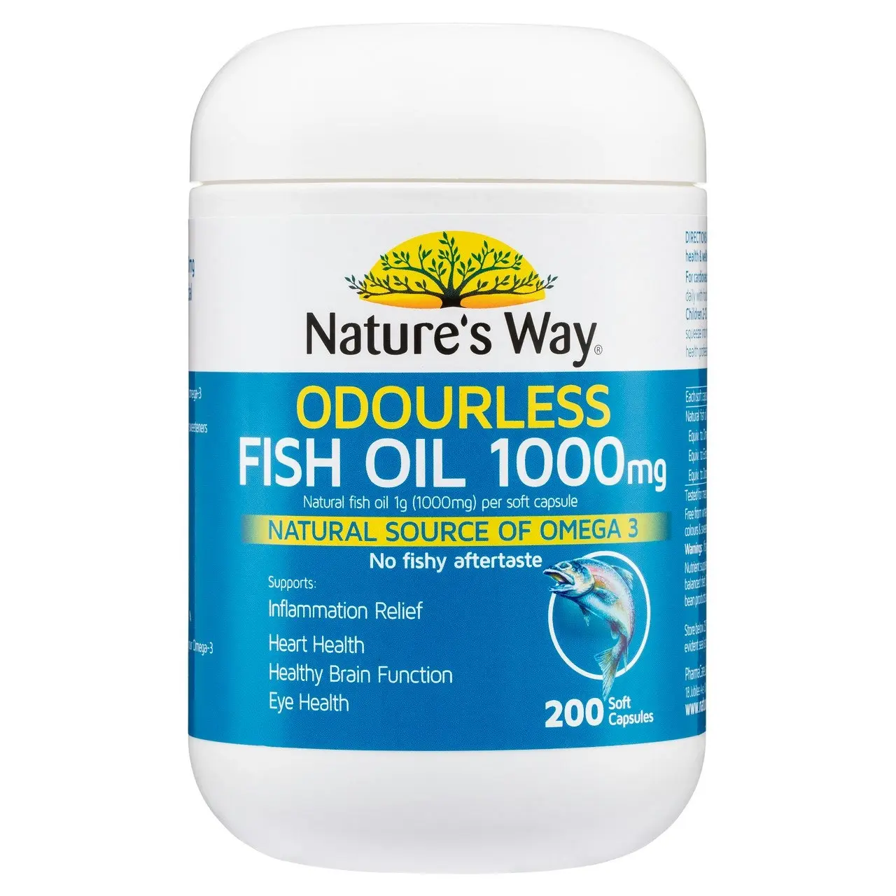 Nature's Way Odourless Fish Oil 1000mg 200 Capsules