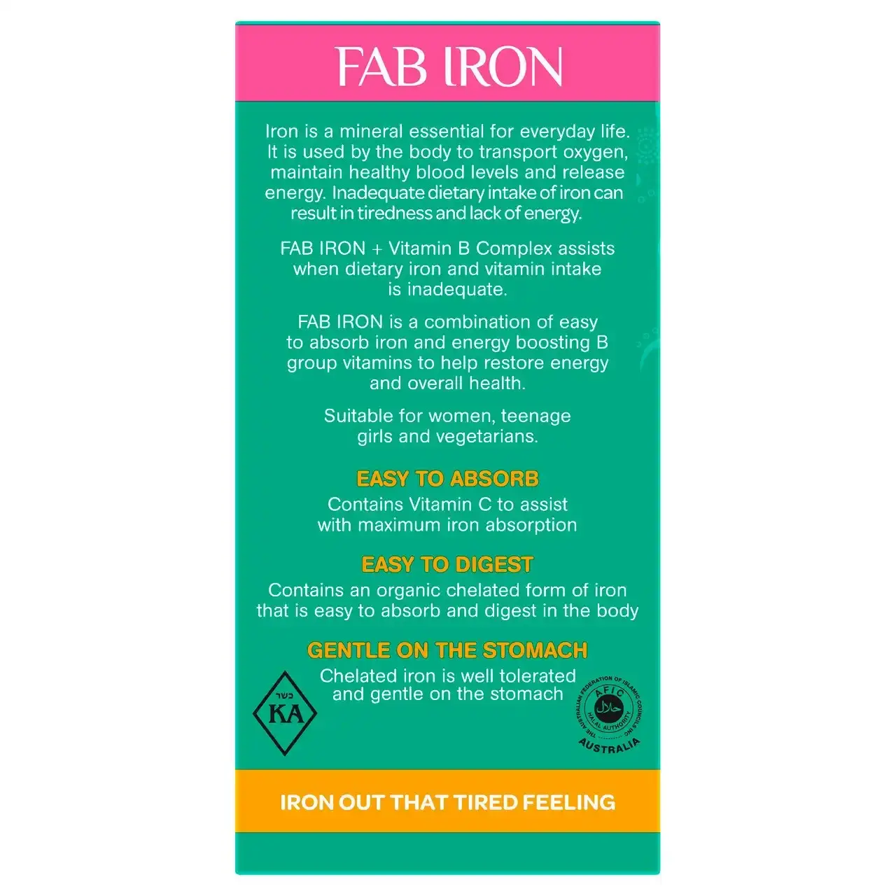 fab IRON + Vitamin B Complex Tablets