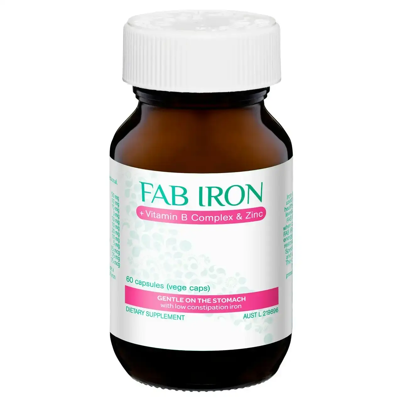 FAB IRON + Vitamin B Complex & Zinc Capsules (60)