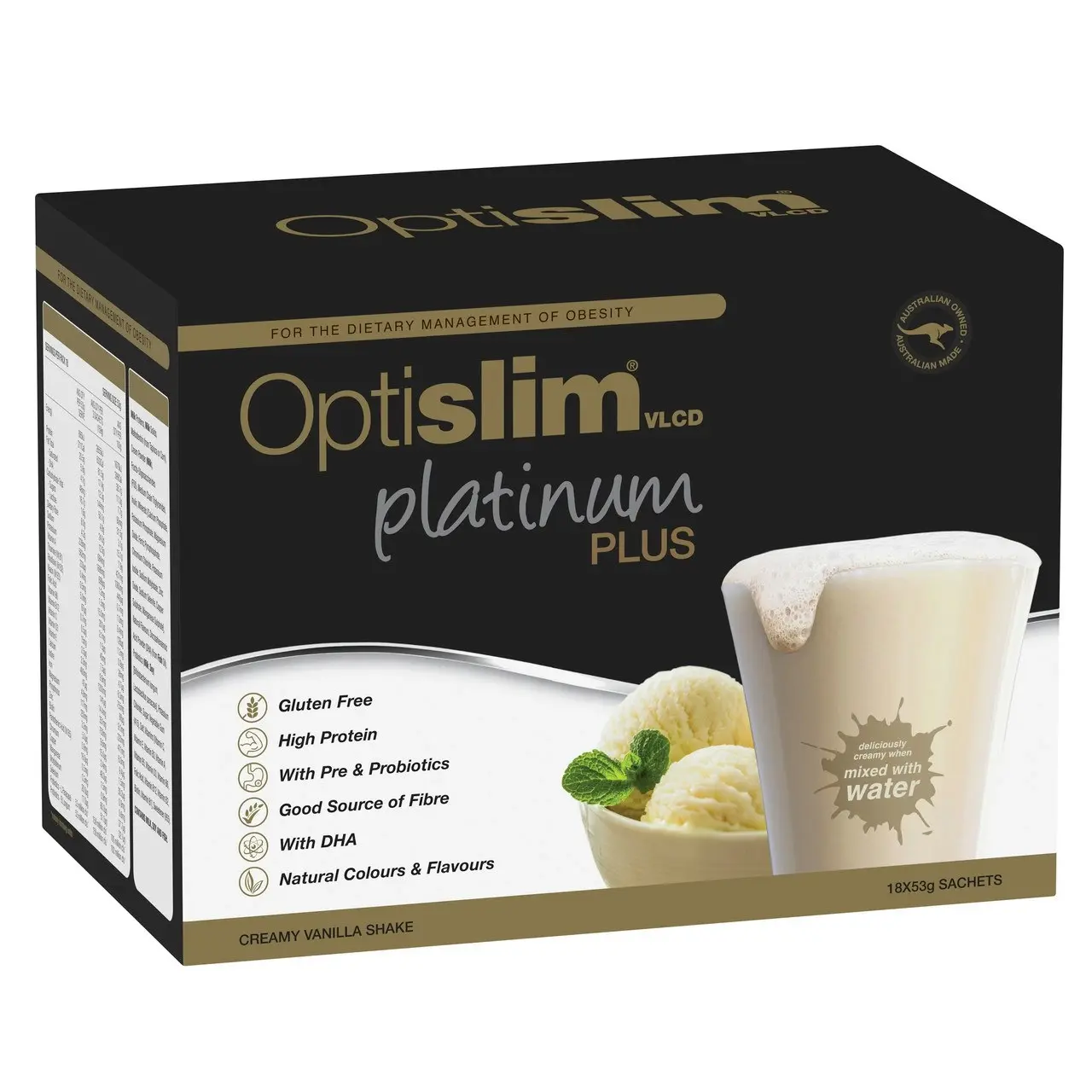 Optislim Platinum Plus Shake Vanilla 18x53g