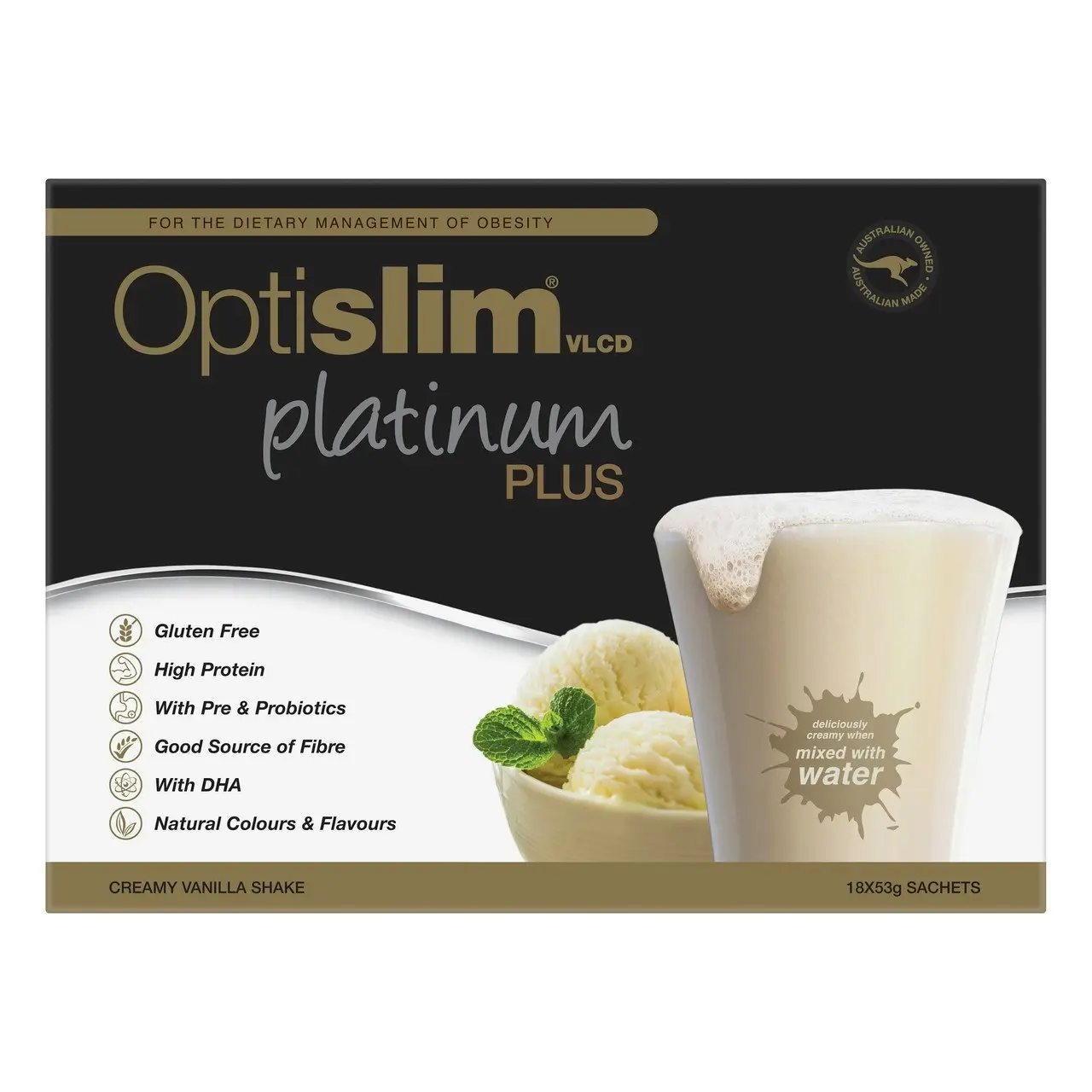 Optislim Platinum Plus Shake Vanilla 18x53g