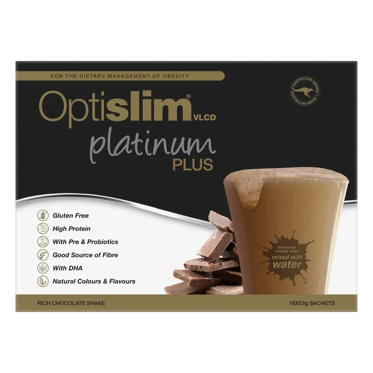 Optislim Platinum Plus Shake Chocolate 18x53g