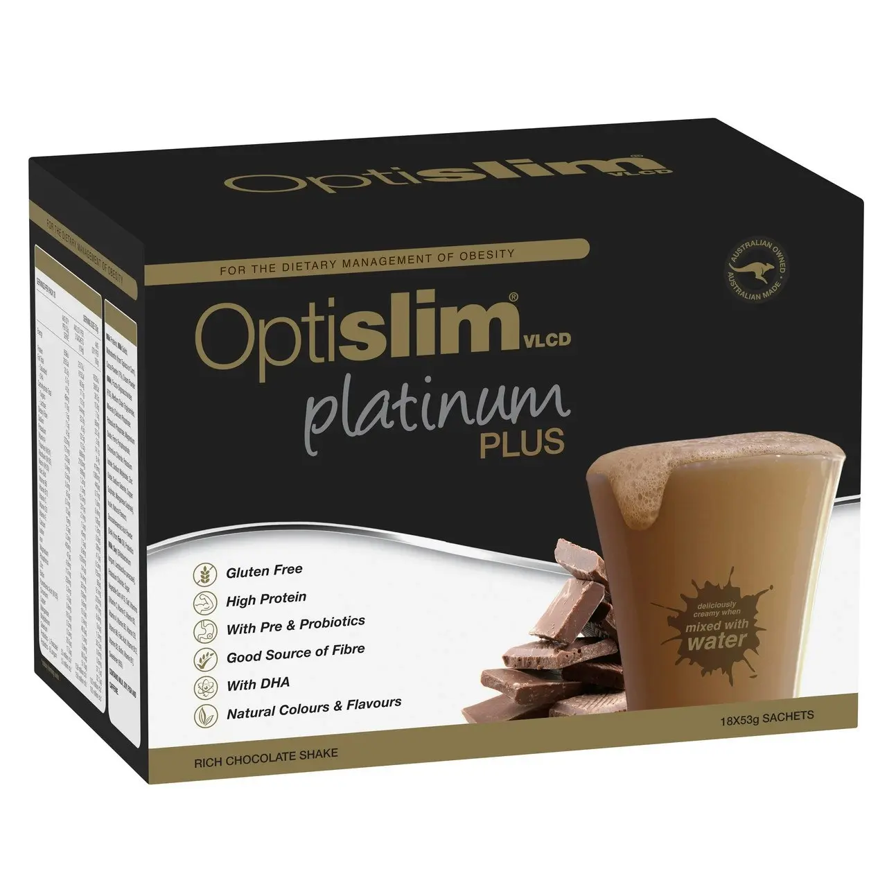 Optislim Platinum Plus Shake Chocolate 18x53g