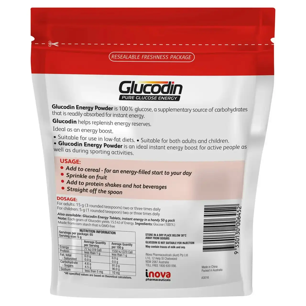 Glucodin Energy Powder 325g