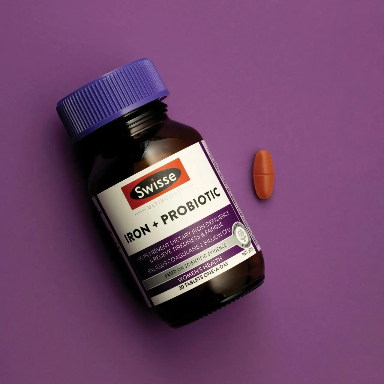 Swisse Ultiboost Iron + Probiotic 30 Tablets