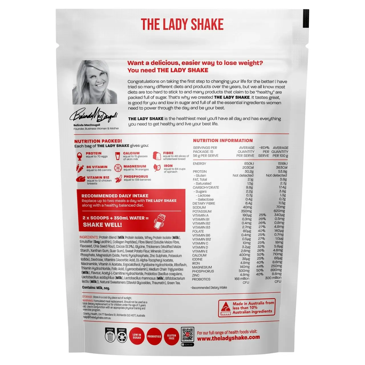 The Lady Shake Meal Replacement Chocolate 840g