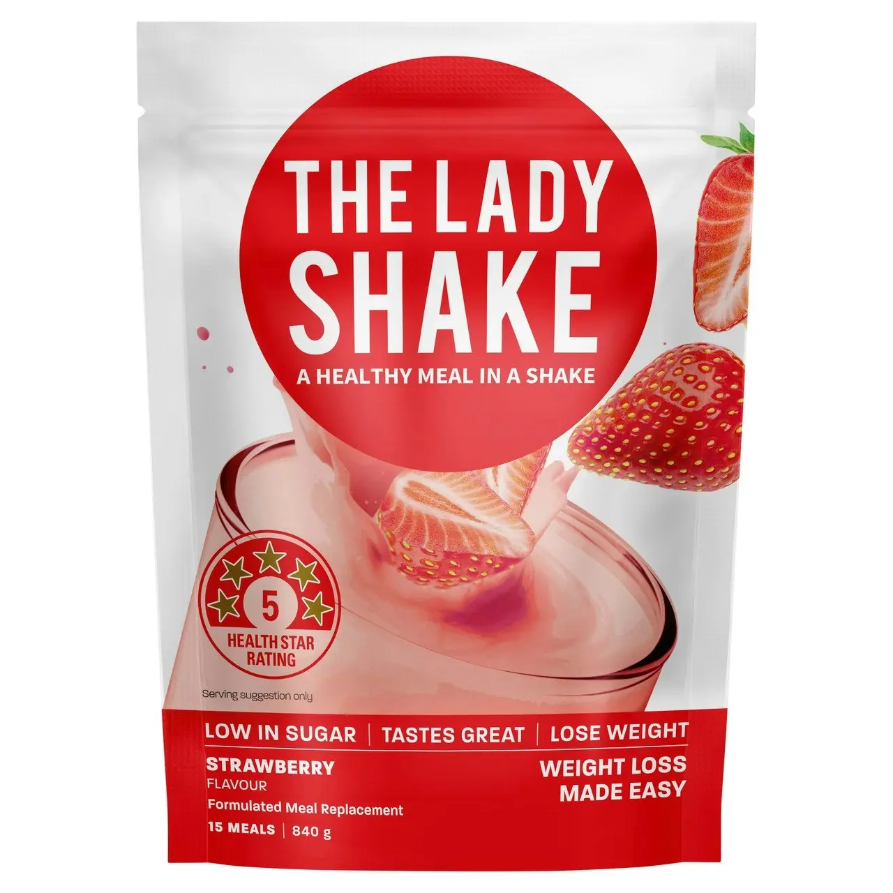 The Lady Shake Meal Replacement Strawberry 840g