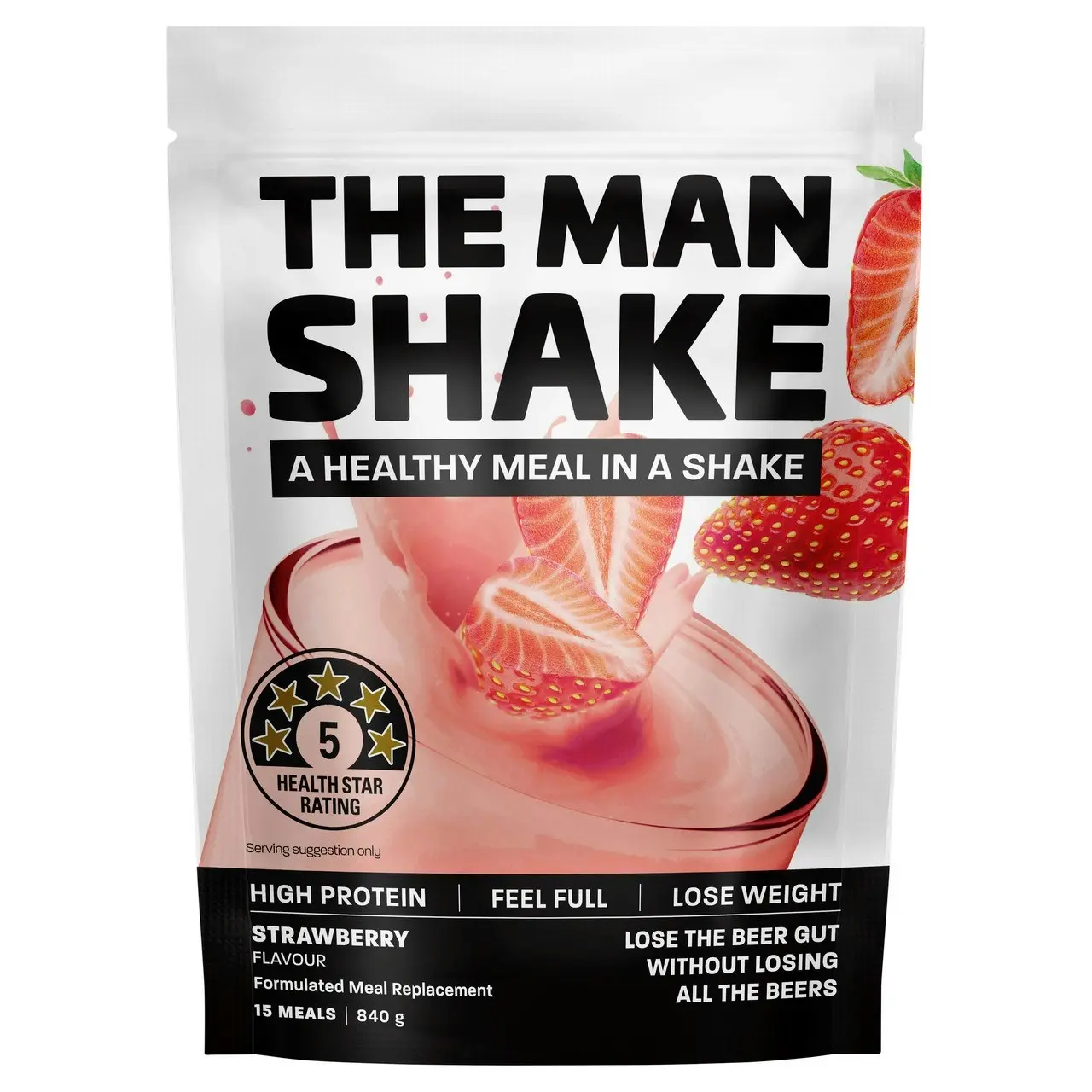 The Man Shake Meal Replacement Strawberry 840g