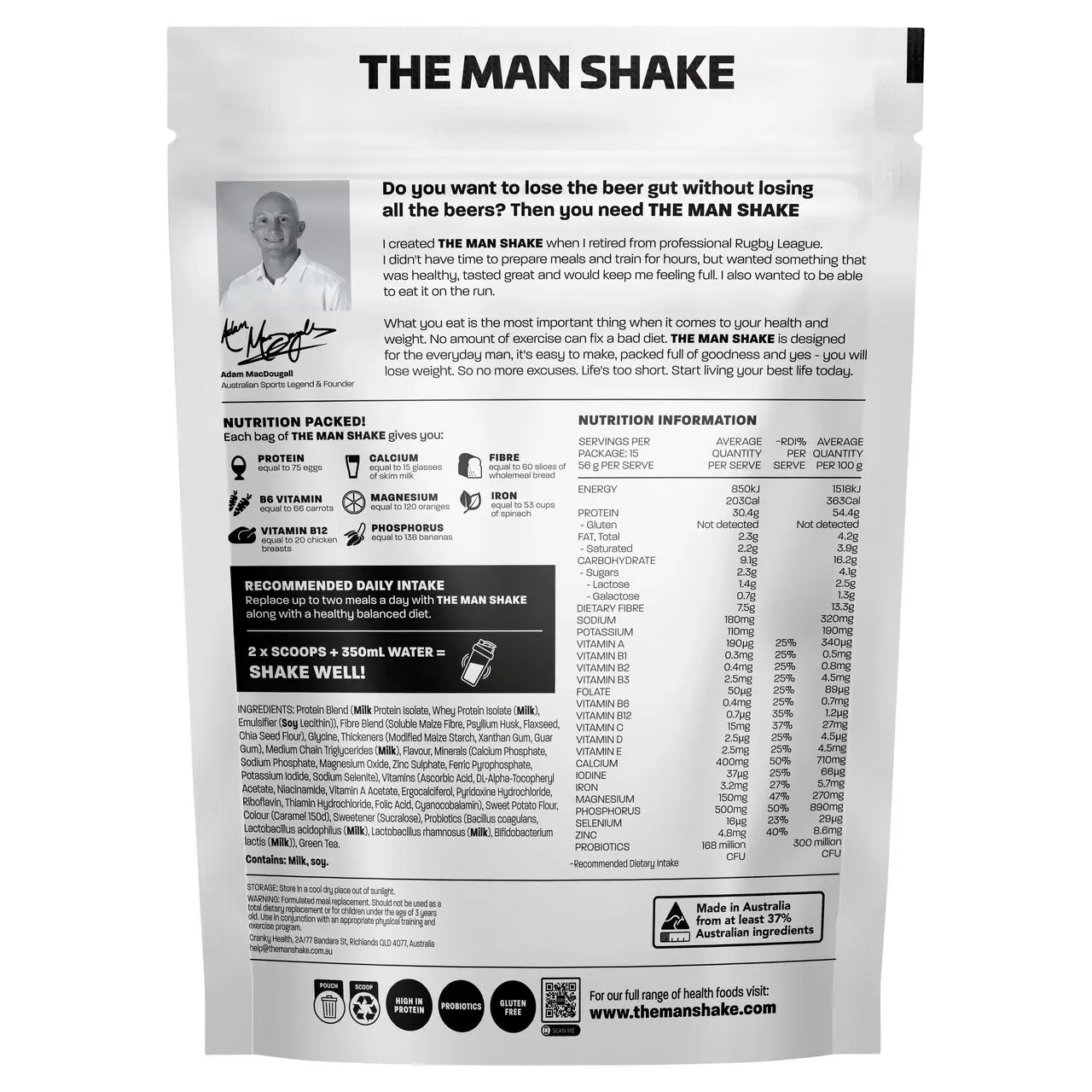 The Man Shake Meal Replacement Caramel 840g