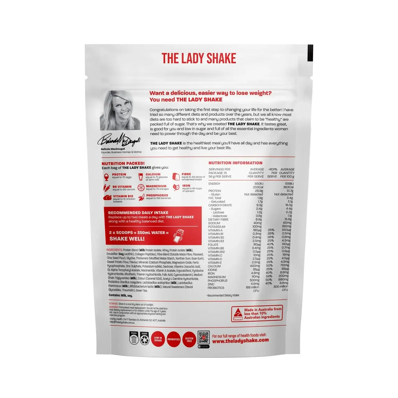 The Lady Shake Meal Replacement Caramel 840g