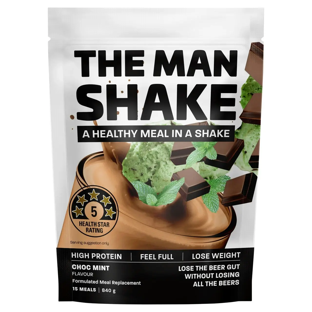 The Man Shake Meal Replacement Choc Mint 840g