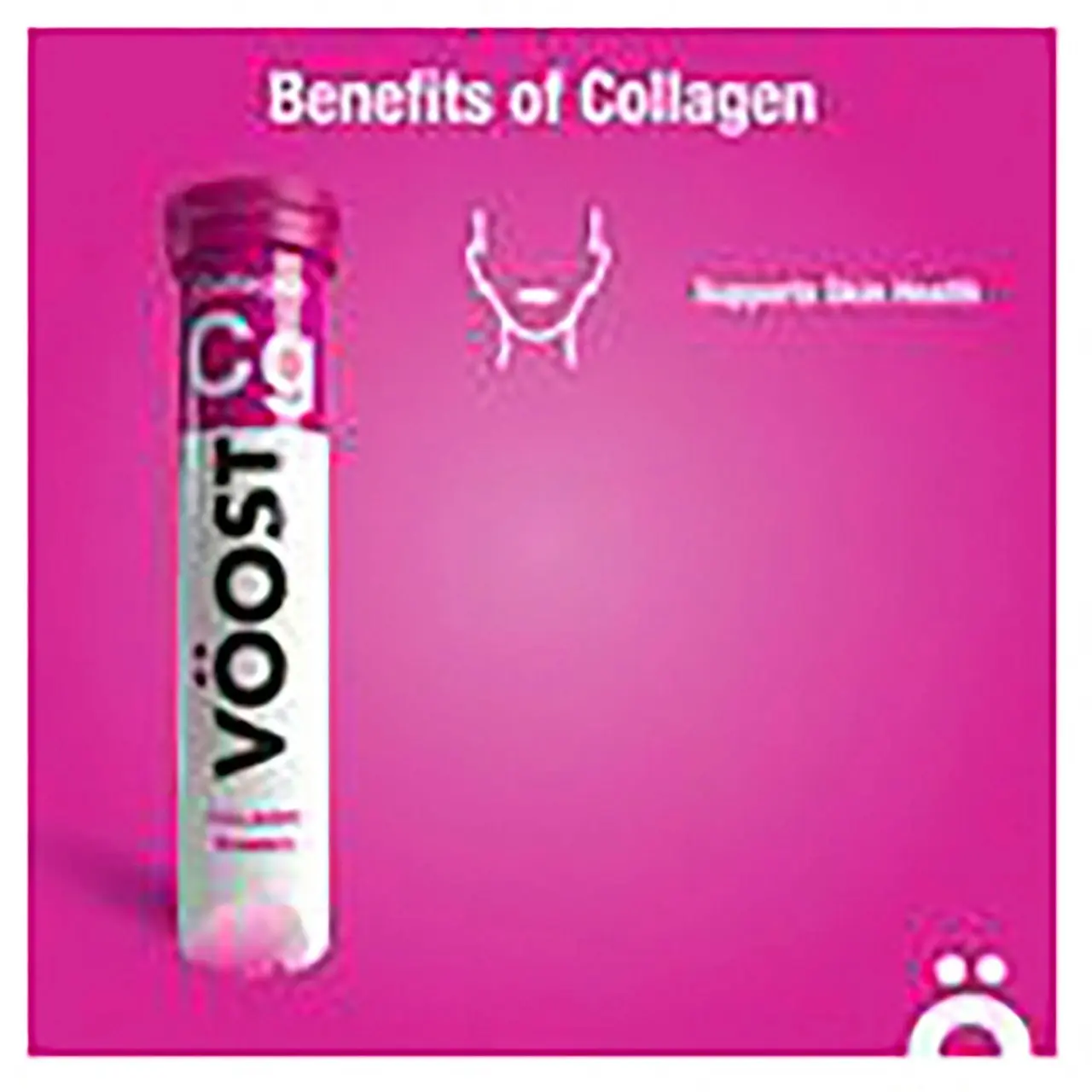 Voost Collagen Strawberry Effervescent Vitamin Supplement to helps support skin hydration 20 Tablets