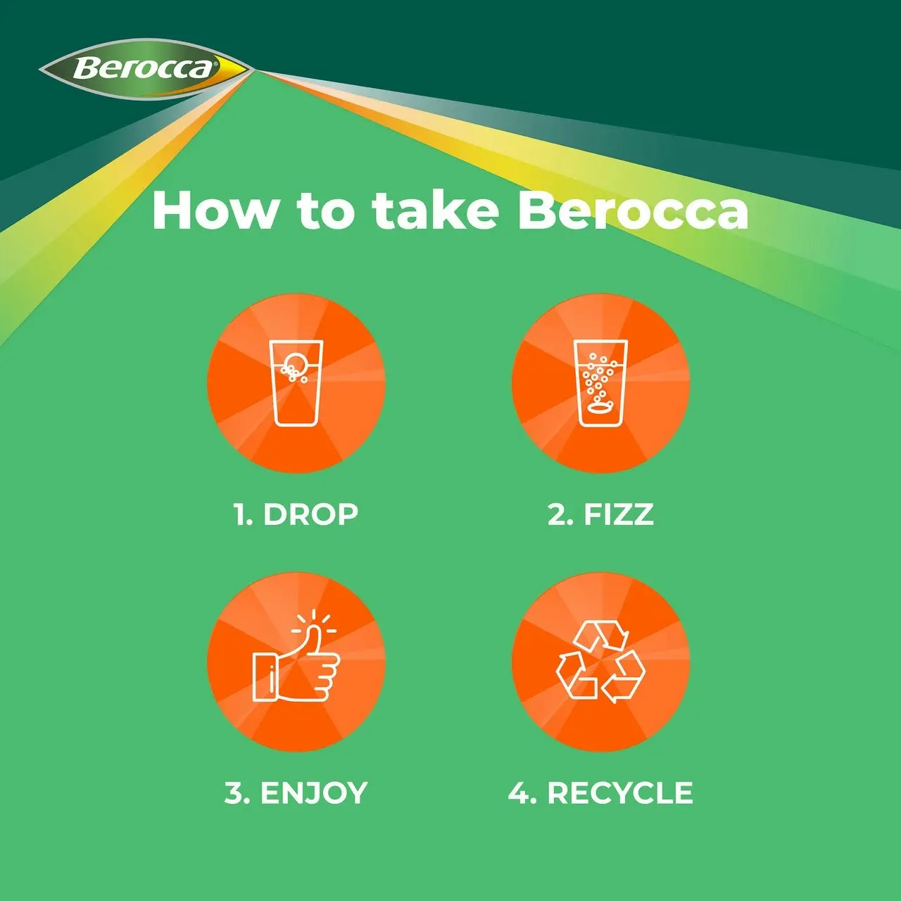 Berocca Energy Vitamin B & C Mango & Orange Flavour Effervescent Tablets 15 Pack