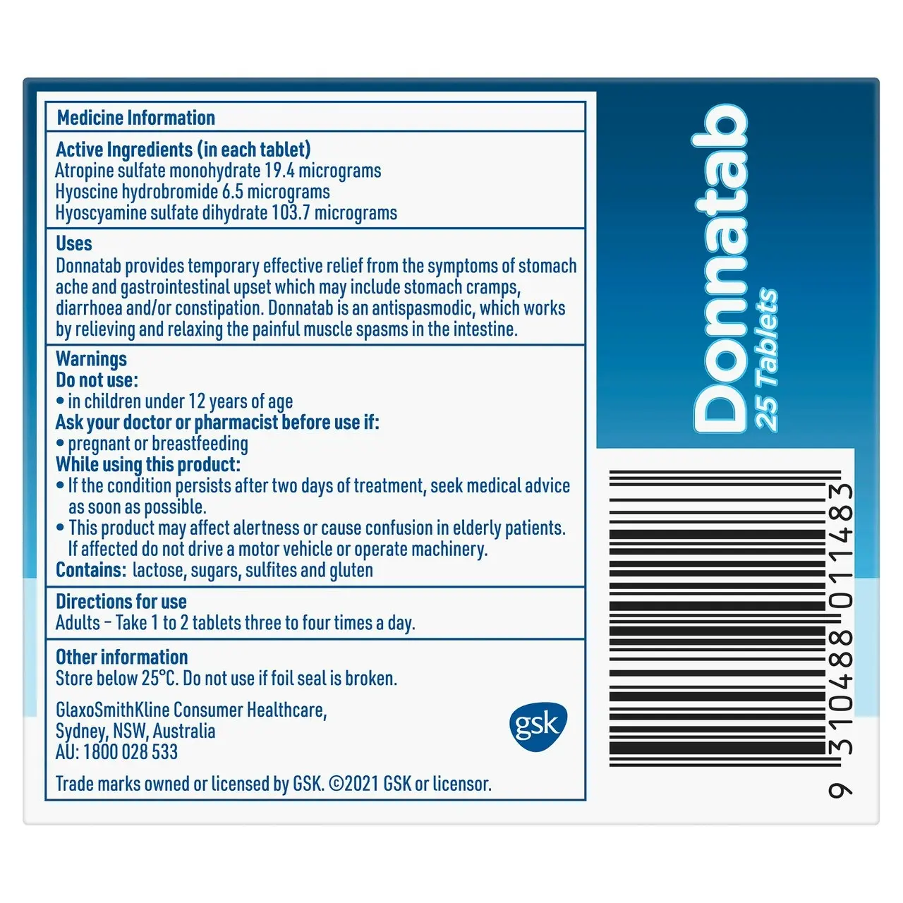 Donnatab 25 Tablets