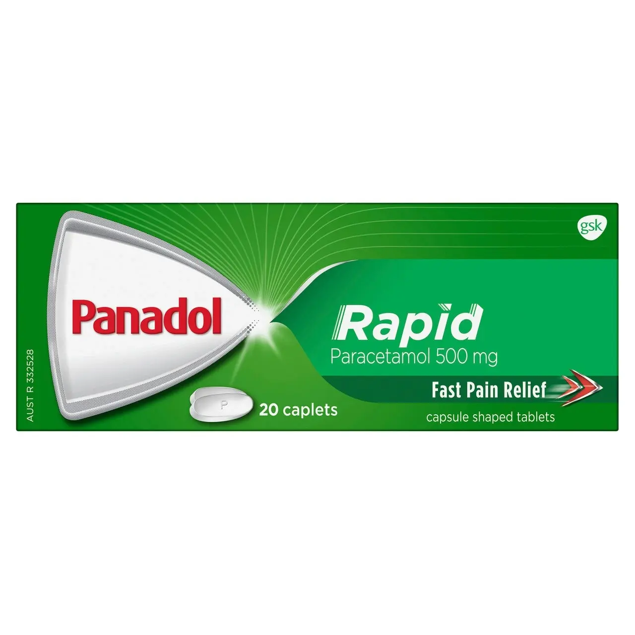 Panadol Rapid for Pain Relief, Paracetamol - 500mg 20 Caplets