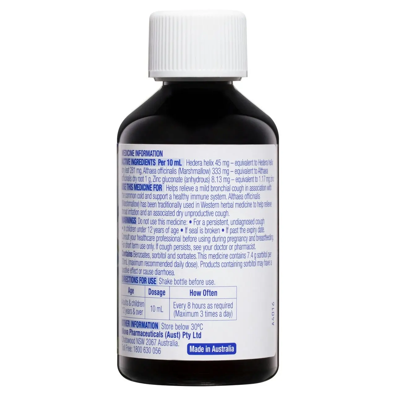 Duro-Tuss Lingering Cough Liquid Immune Support Blackberry & Vanilla 200mL