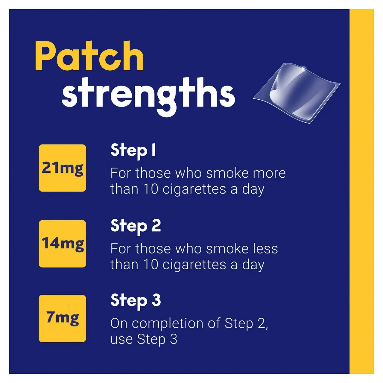 Nicabate Clear Patch Stop Smoking Transdermal drug delivery system Nicotine 7mg 7 Pack