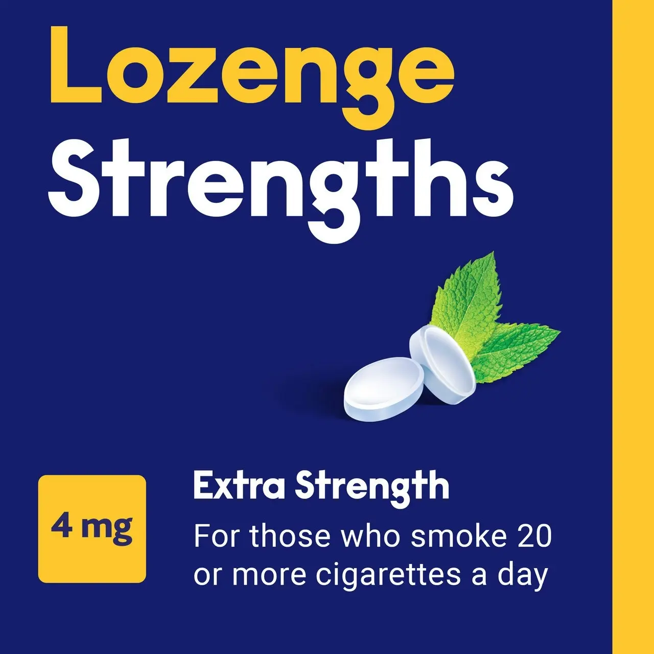 Nicabate Mini Lozenge Stop Smoking Nicotine 4mg Extra Strength Mint 20 Pack