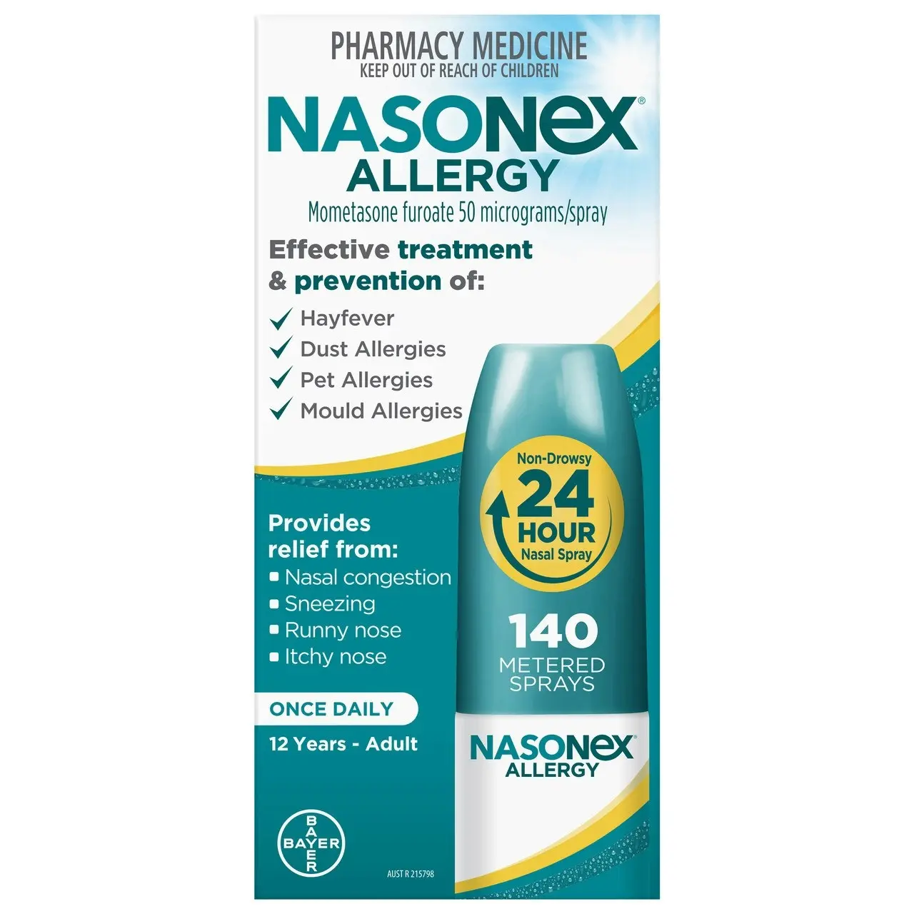 Nasonex Allergy Non-Drowsy 24 Hour Nasal Spray 140 sprays