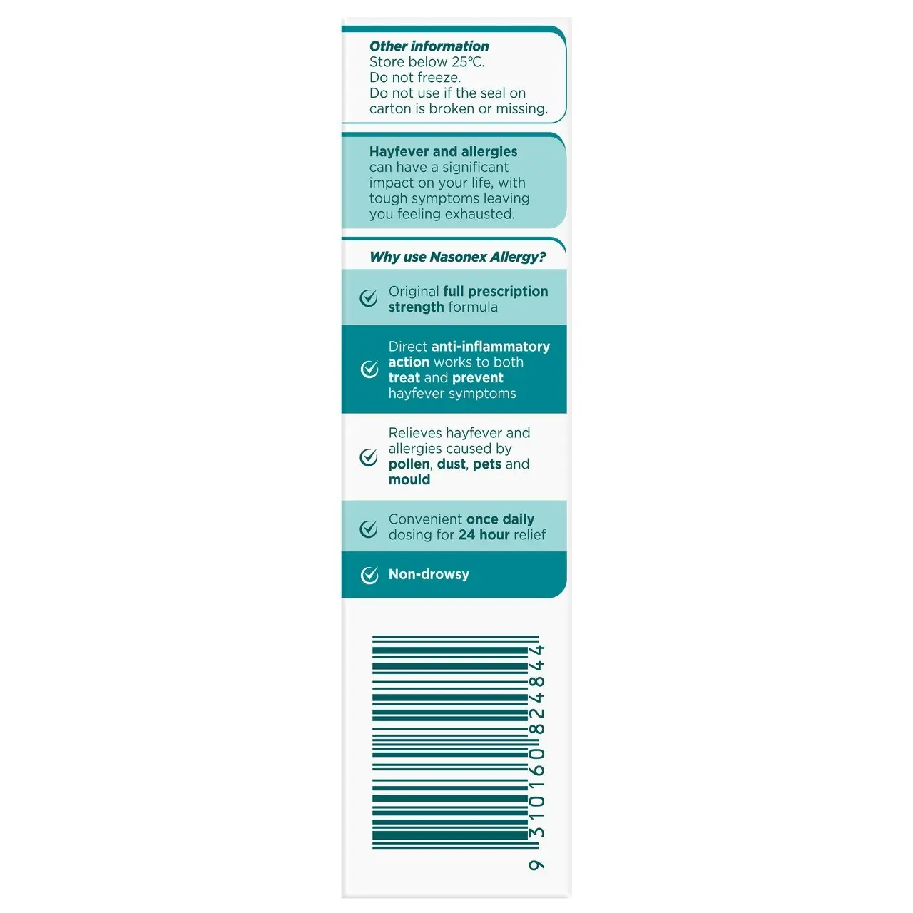 Nasonex Allergy Non-Drowsy 24 Hour Nasal Spray 140 sprays