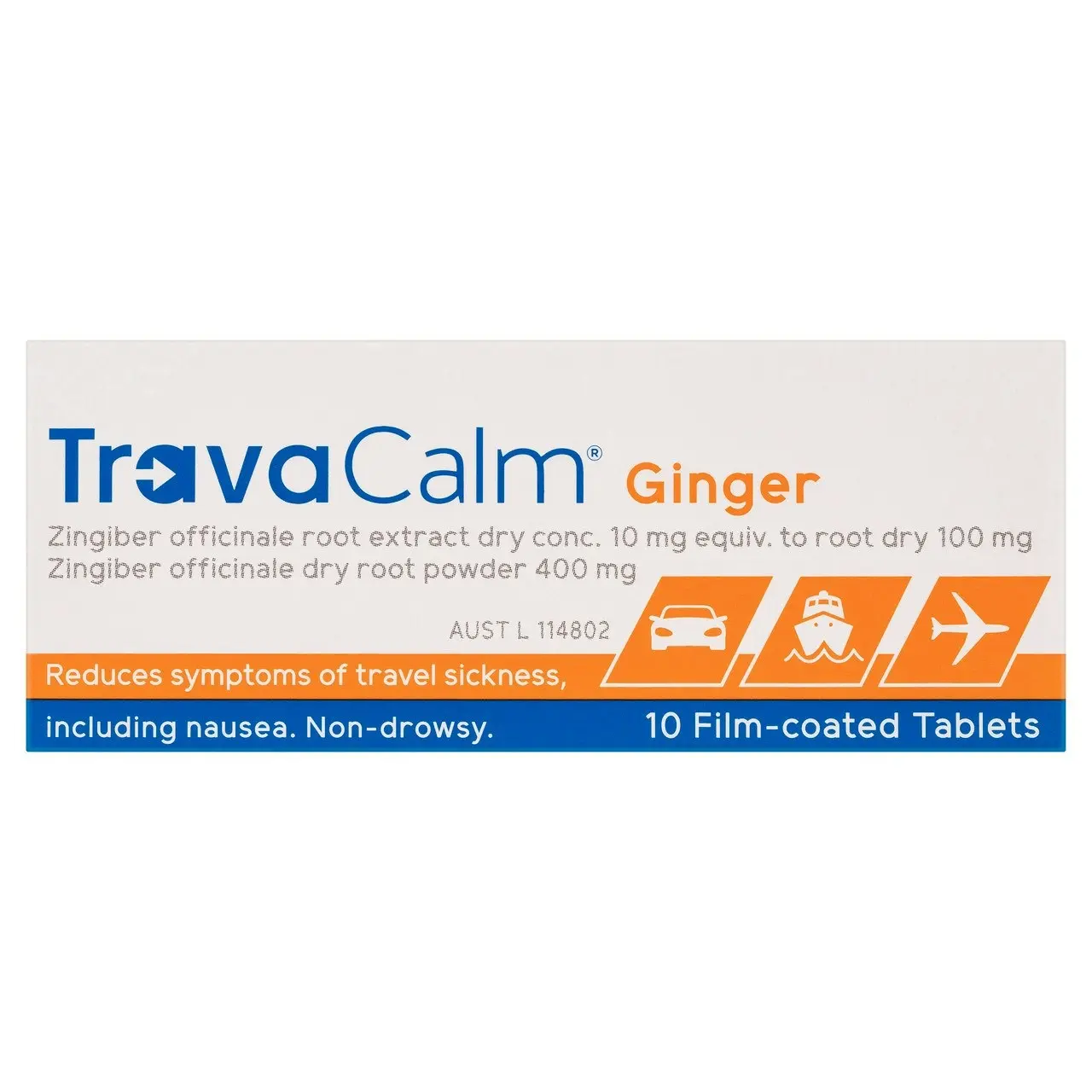 TRAVACALM Ginger 10 Tablets