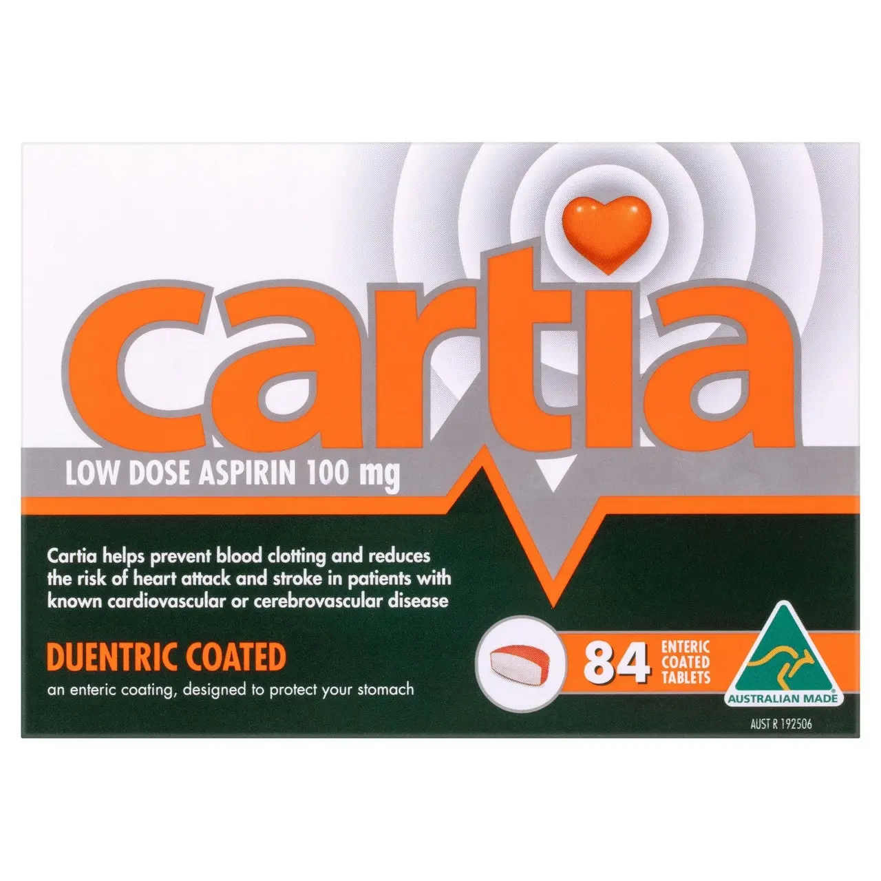 Cartia 100mg 84 Tablets