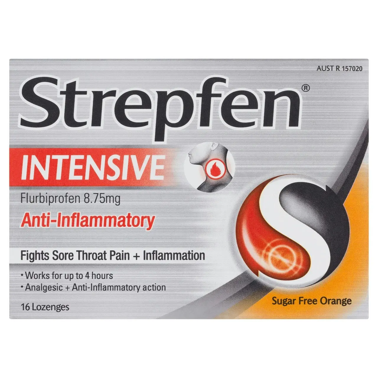 Strepfen Intensive Sugar Free Orange 16 Lozenges