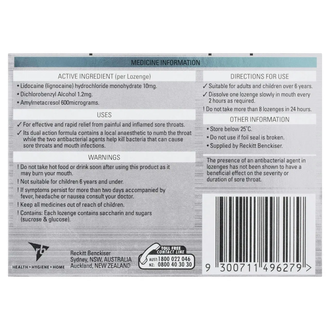 Strepsils Anaesthetic Lozenges Menthol 36 Pack