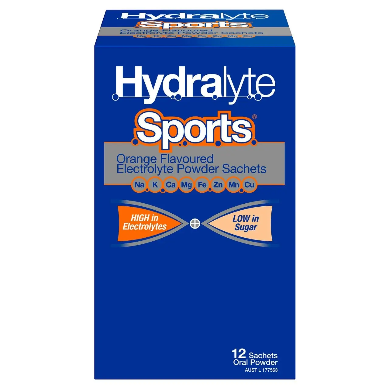 Hydralyte Sports Orange Flavoured 12 Sachets