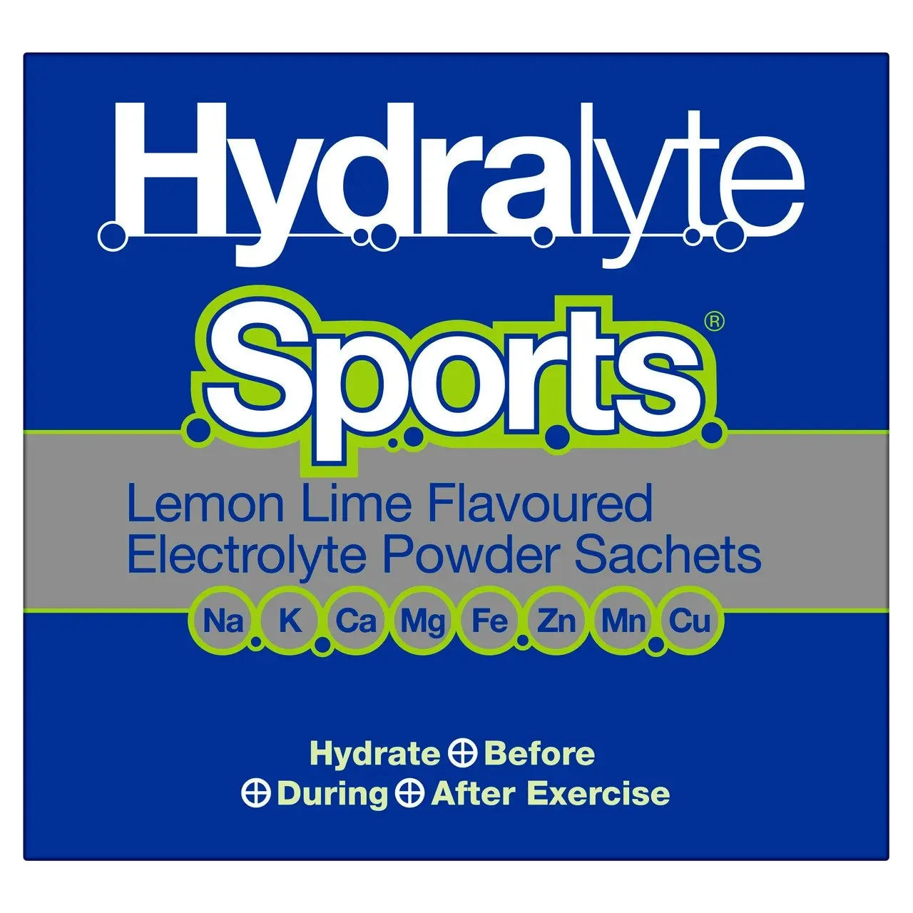 Hydralyte Sports Electrolyte Powder Lemon Lime Flavoured 12 Pack