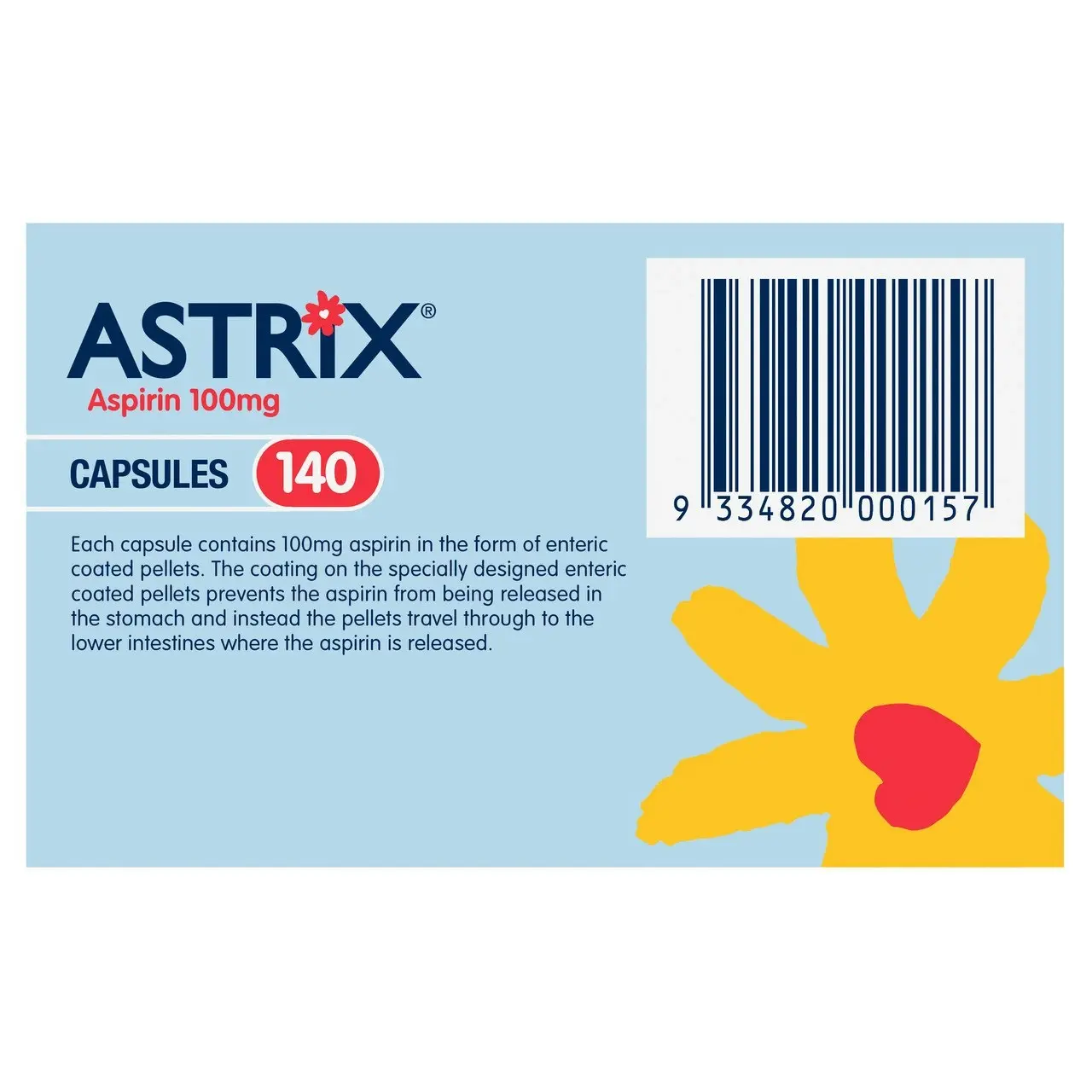 Astrix Aspirin 100mg 140 Capsules