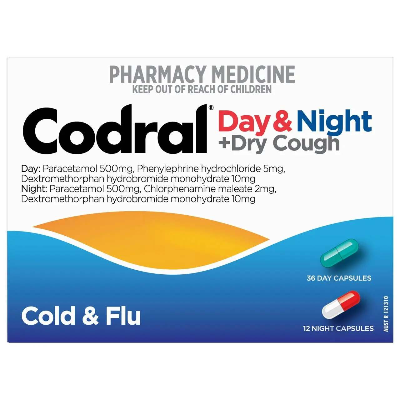 CODRAL Cold & Flu + Cough Day & Night Capsules 48 Pack