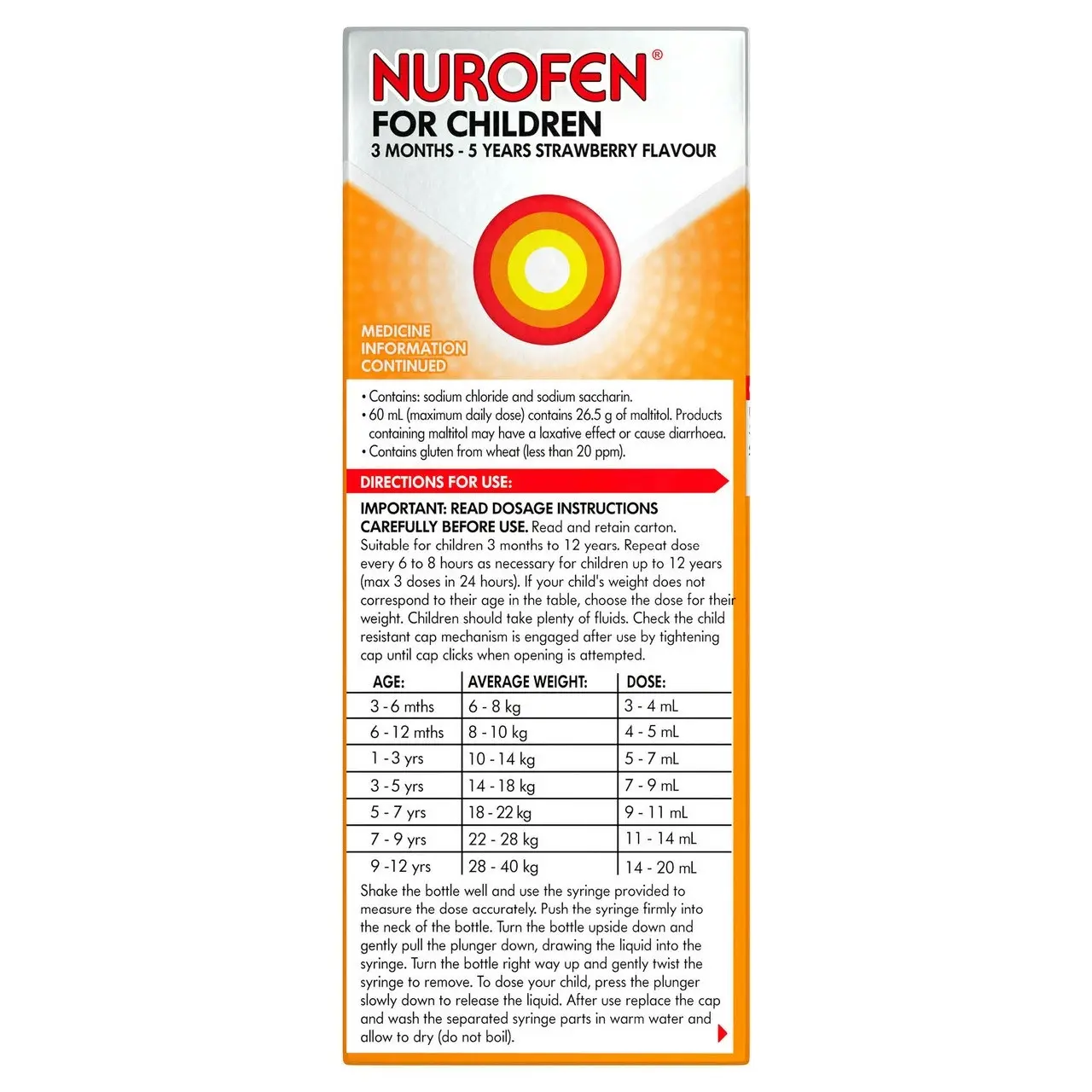 Nurofen For Children 3months - 5years  Ibuprofen Liquid Strawberry 200ml