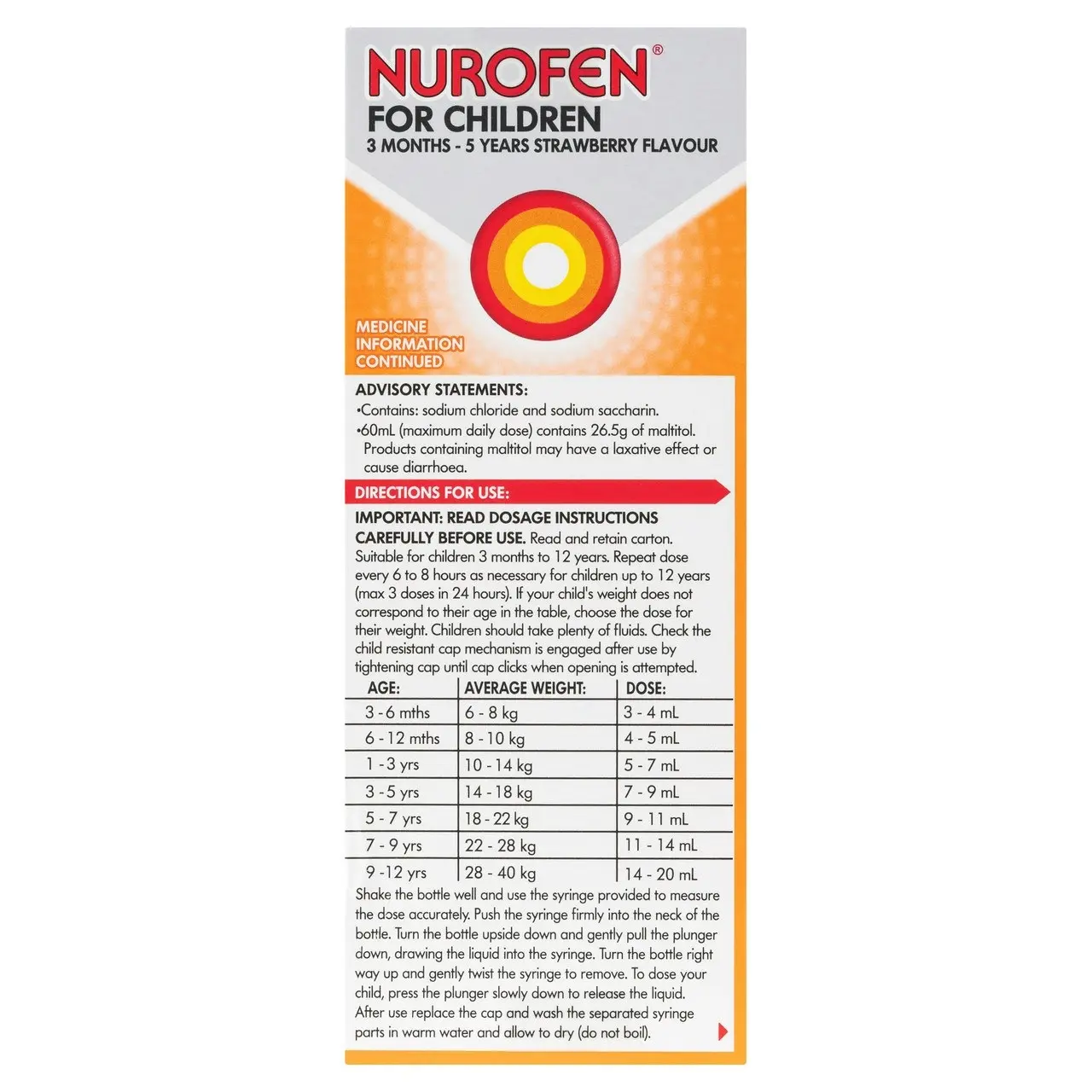 Nurofen For Children 3months - 5years  Ibuprofen Liquid Strawberry 200ml