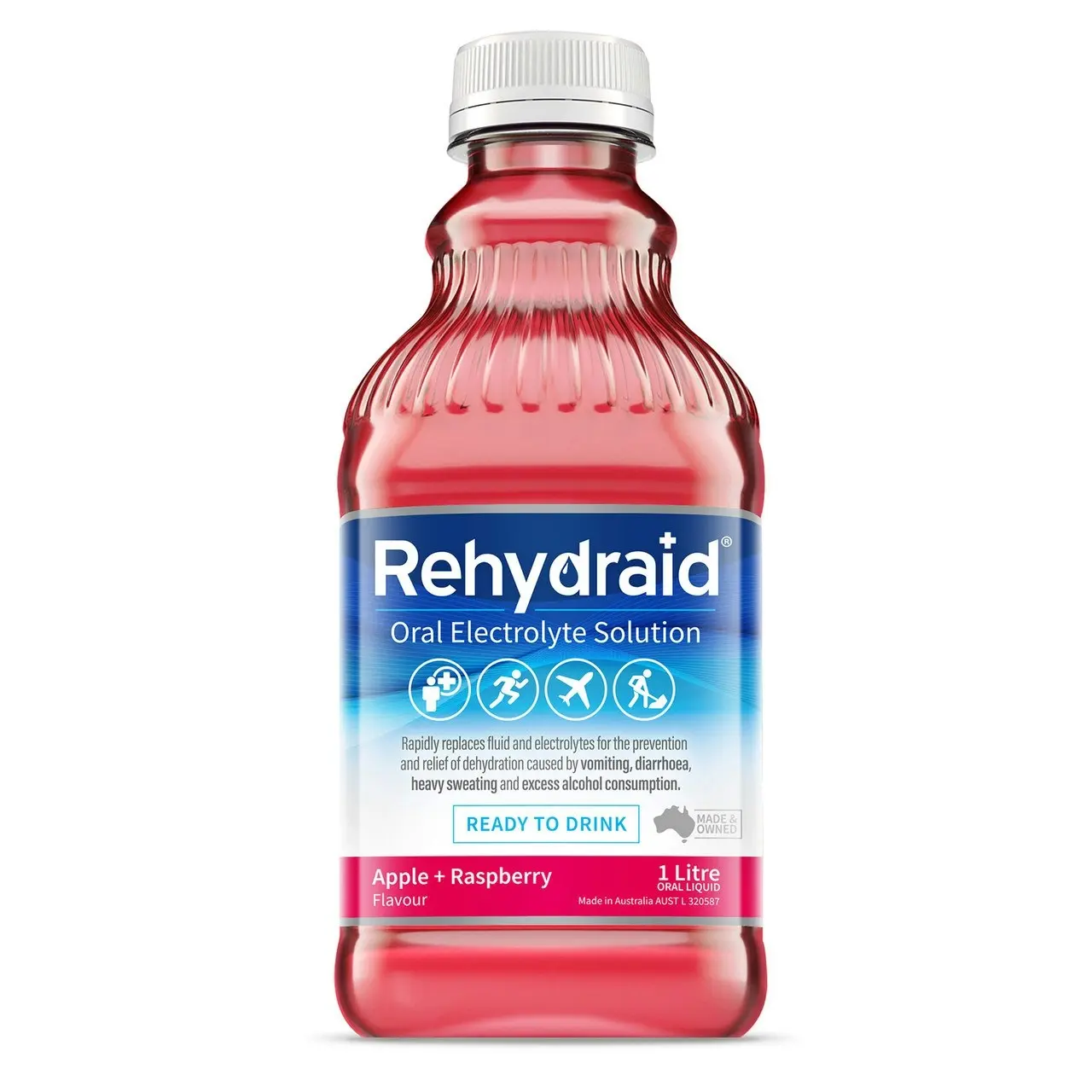 Rehydraid Oral Electrolyte Solution Apple + Raspberry Flavour 1 Litre