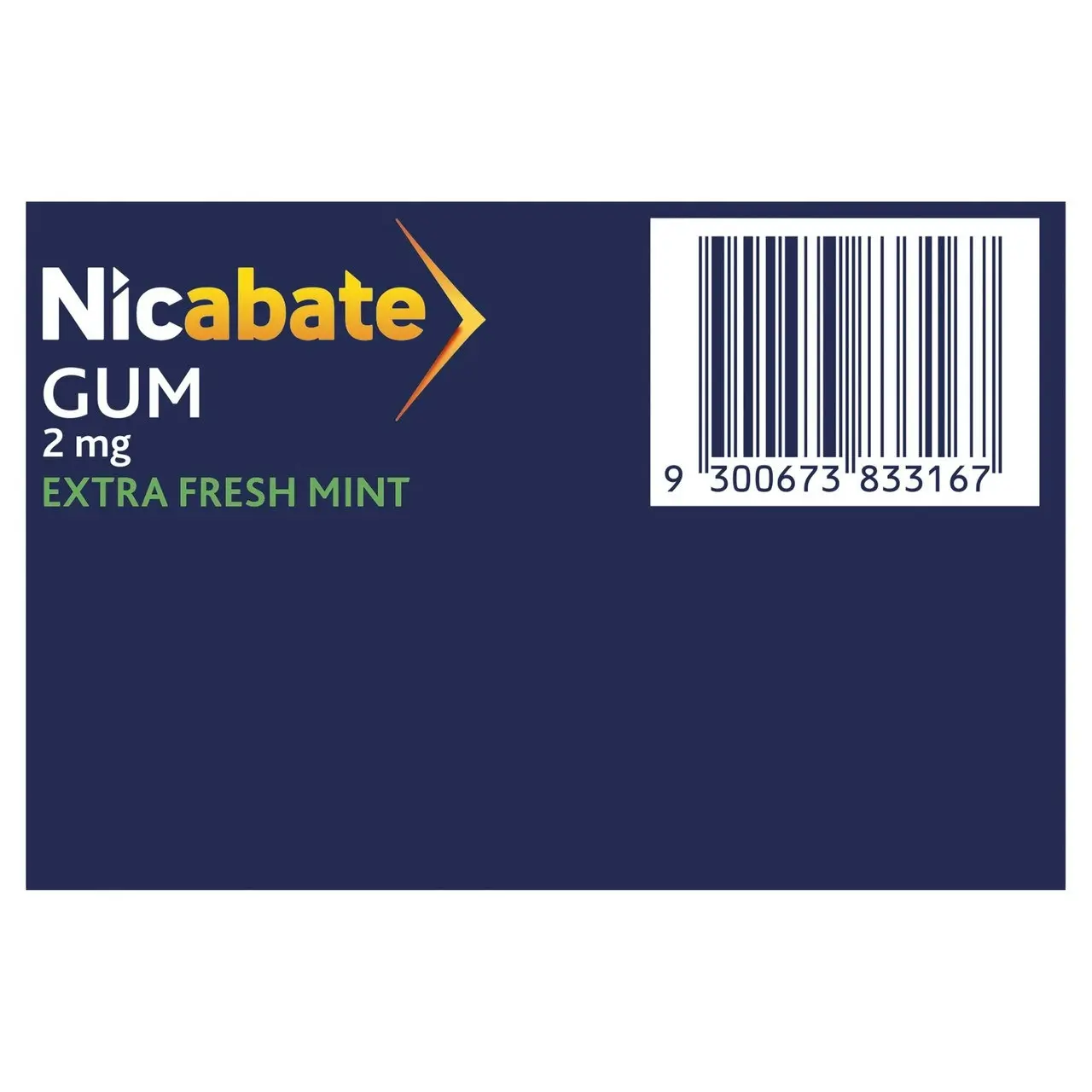 Nicabate Gum Nicotine 2mg Regular Strength Extra Fresh Mint 200 Pack