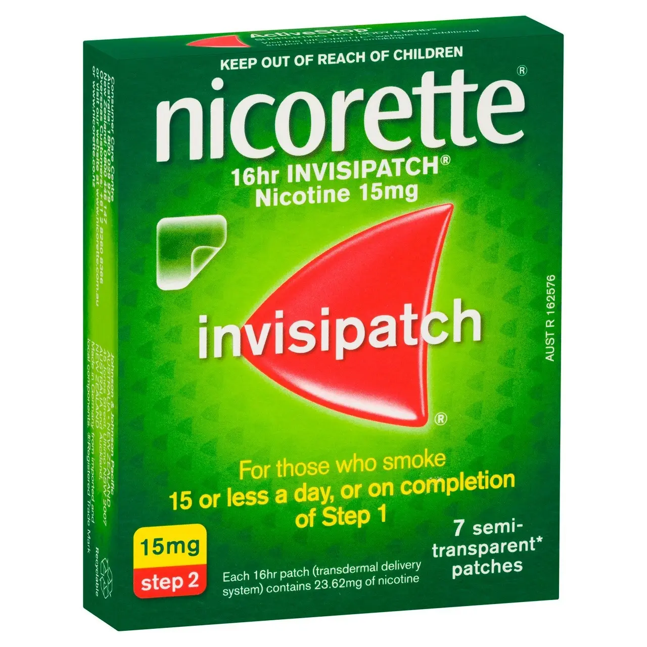 Nicorette Quit Smoking Nicotine 16 Hour Invisipatch Step 2 7 Pack