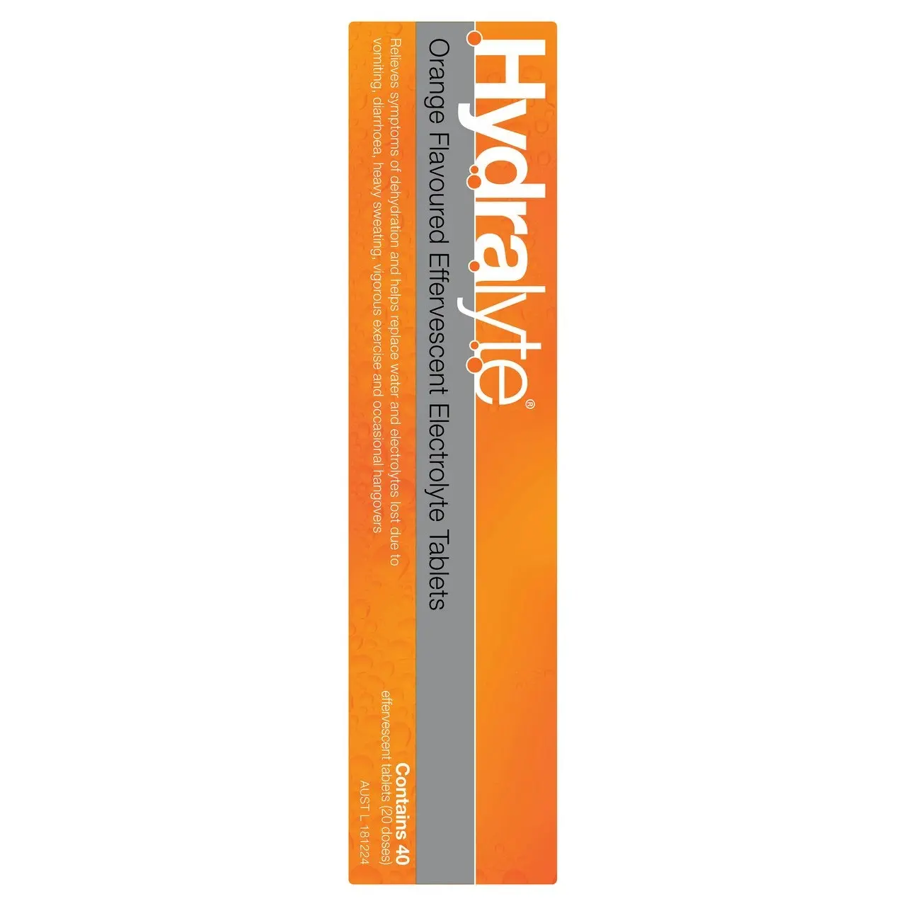 Hydralyte Effervescent Electrolyte Tablets Orange Flavoured 40 Tablets