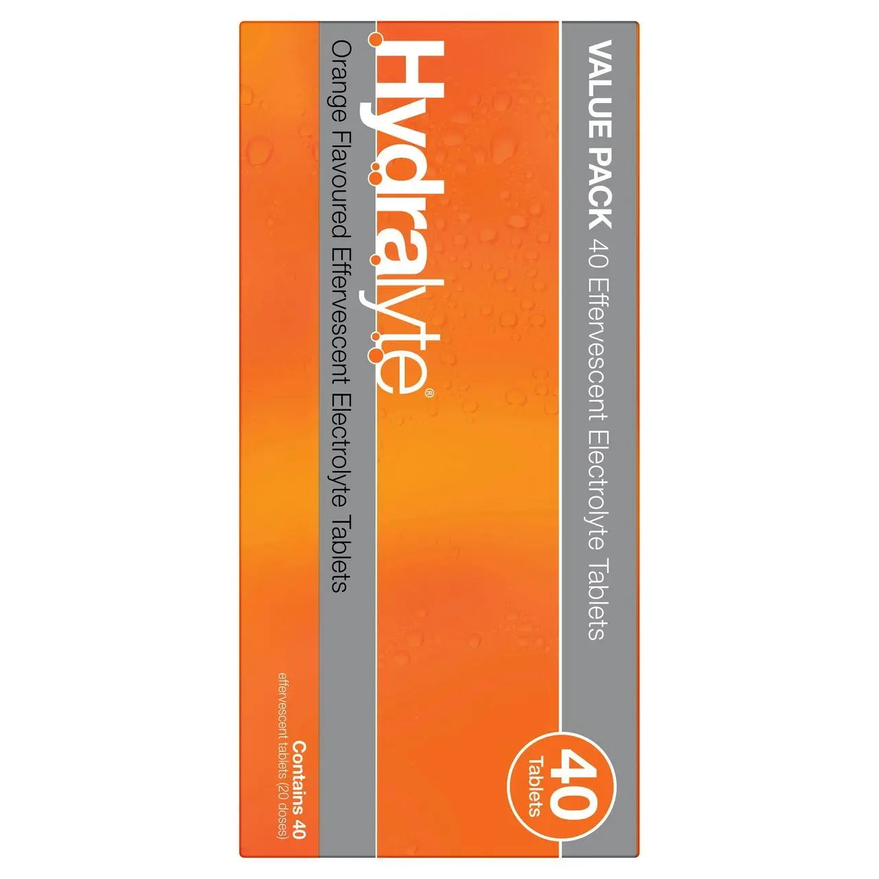 Hydralyte Effervescent Electrolyte Tablets Orange Flavoured 40 Tablets