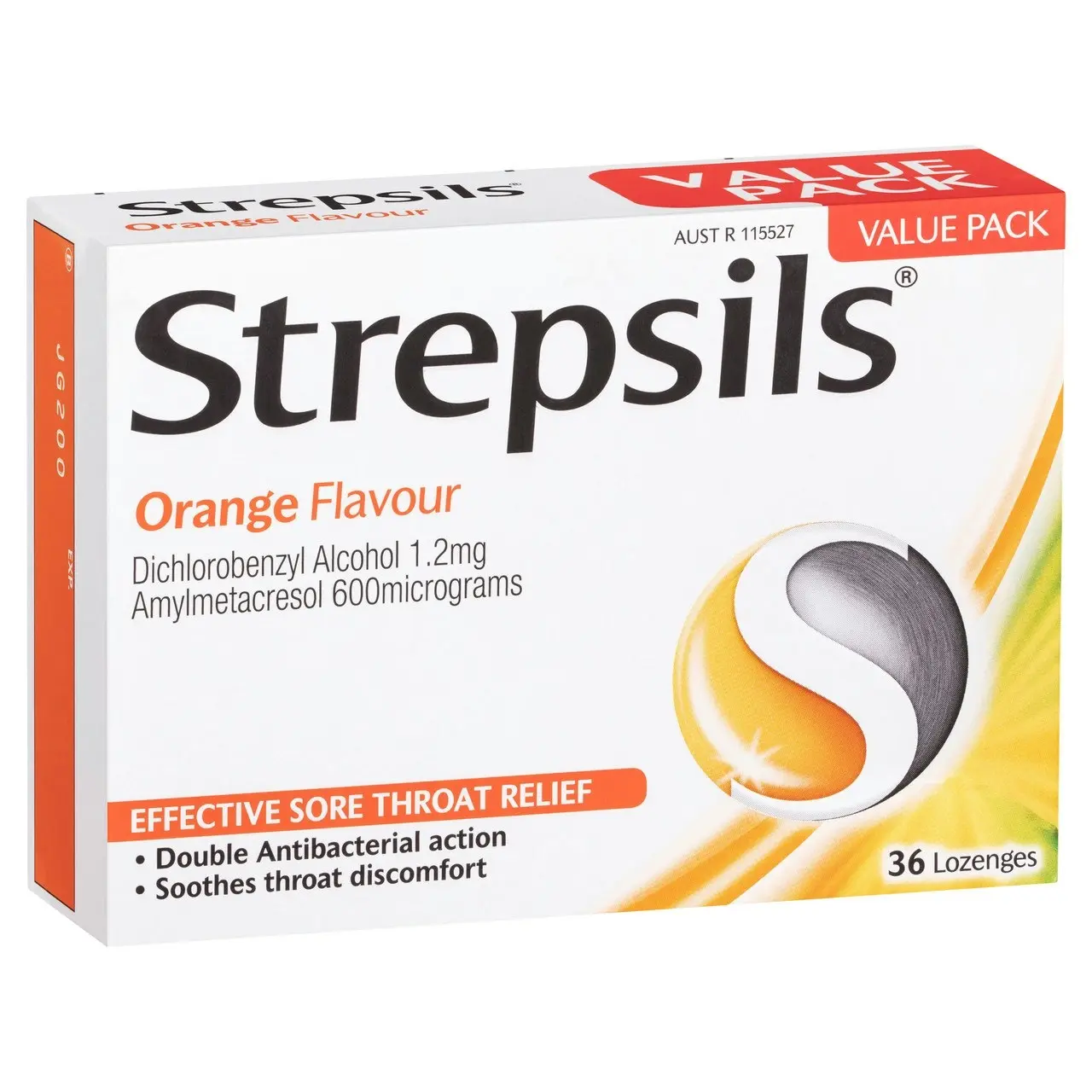 Strepsils Sore Throat Relief Orange 36 Pack